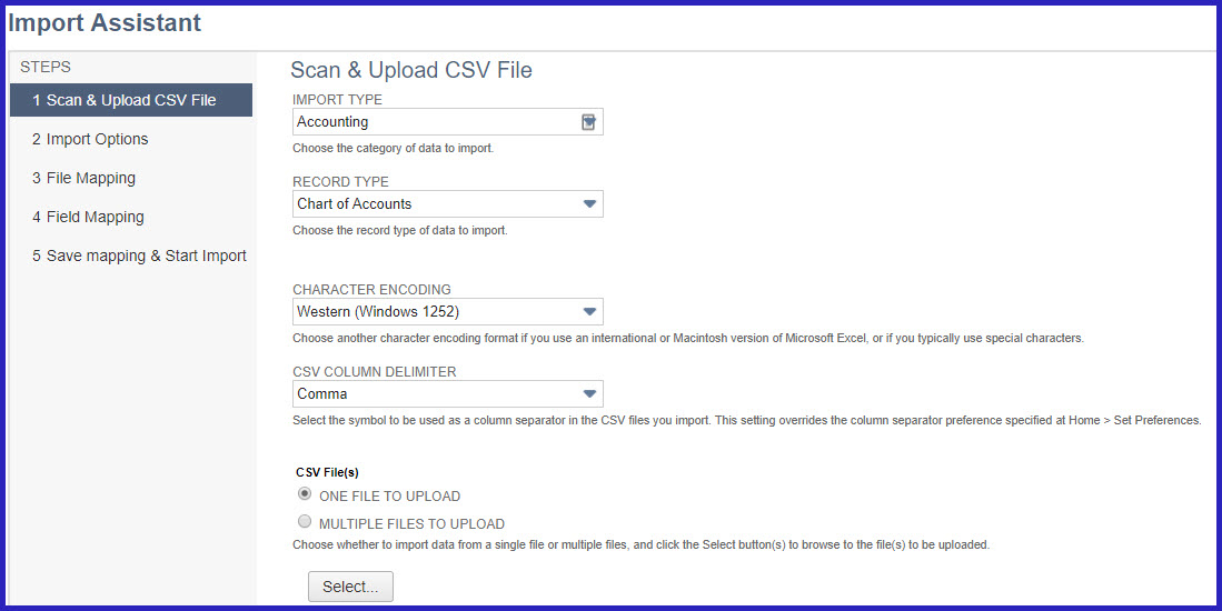 import assistant steps